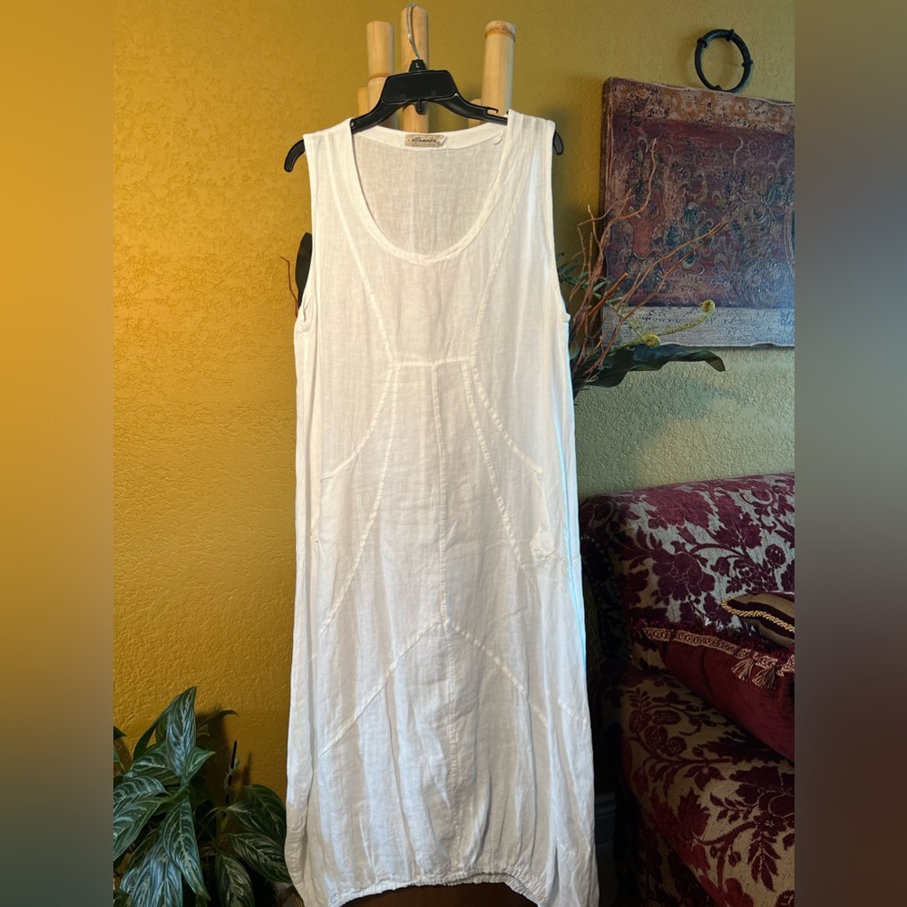 Lightweight White Maxi Dress - Sleeveless Summer Linen Style